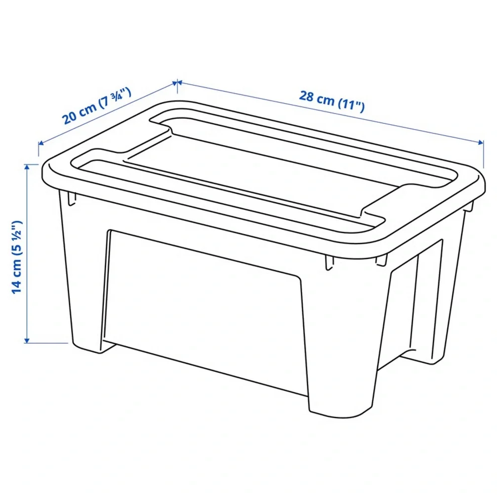 IKEA SAMLA Box with lid, clear, 11x7 ¾x5 ½ 